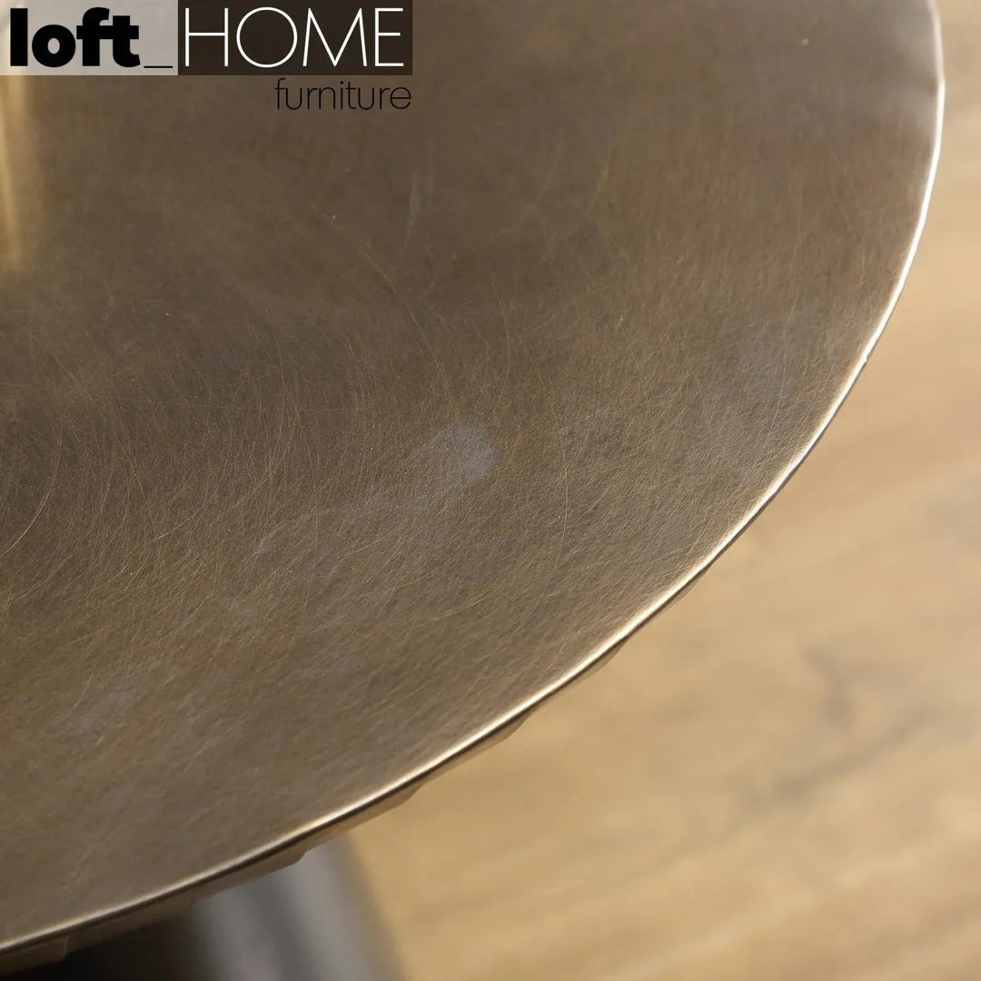 Vintage Wooden Round Side Table VINTAGE BRASS