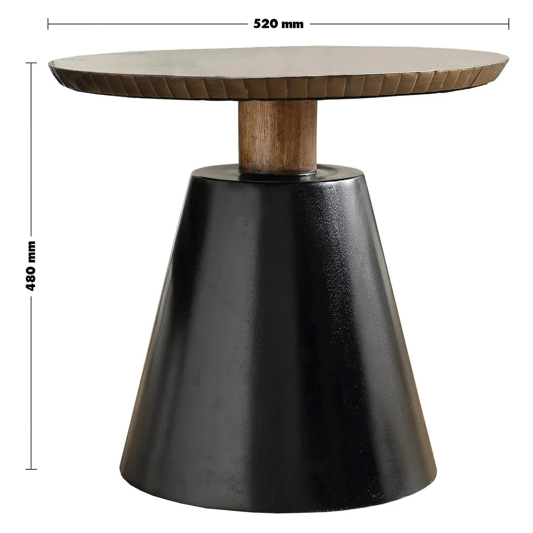 Vintage Wooden Round Side Table VINTAGE BRASS