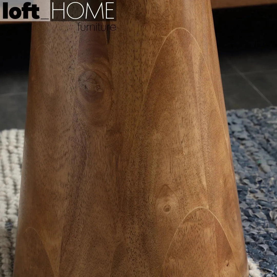 Vintage Wooden Round Side Table VINTAGE BRASS