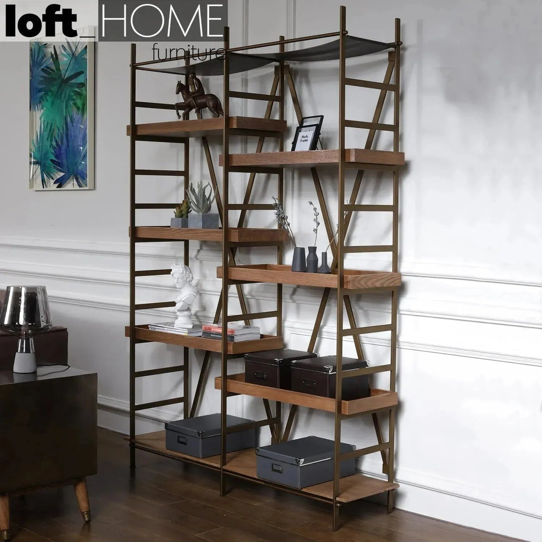 Industrial Wooden Display Shelf LAWN