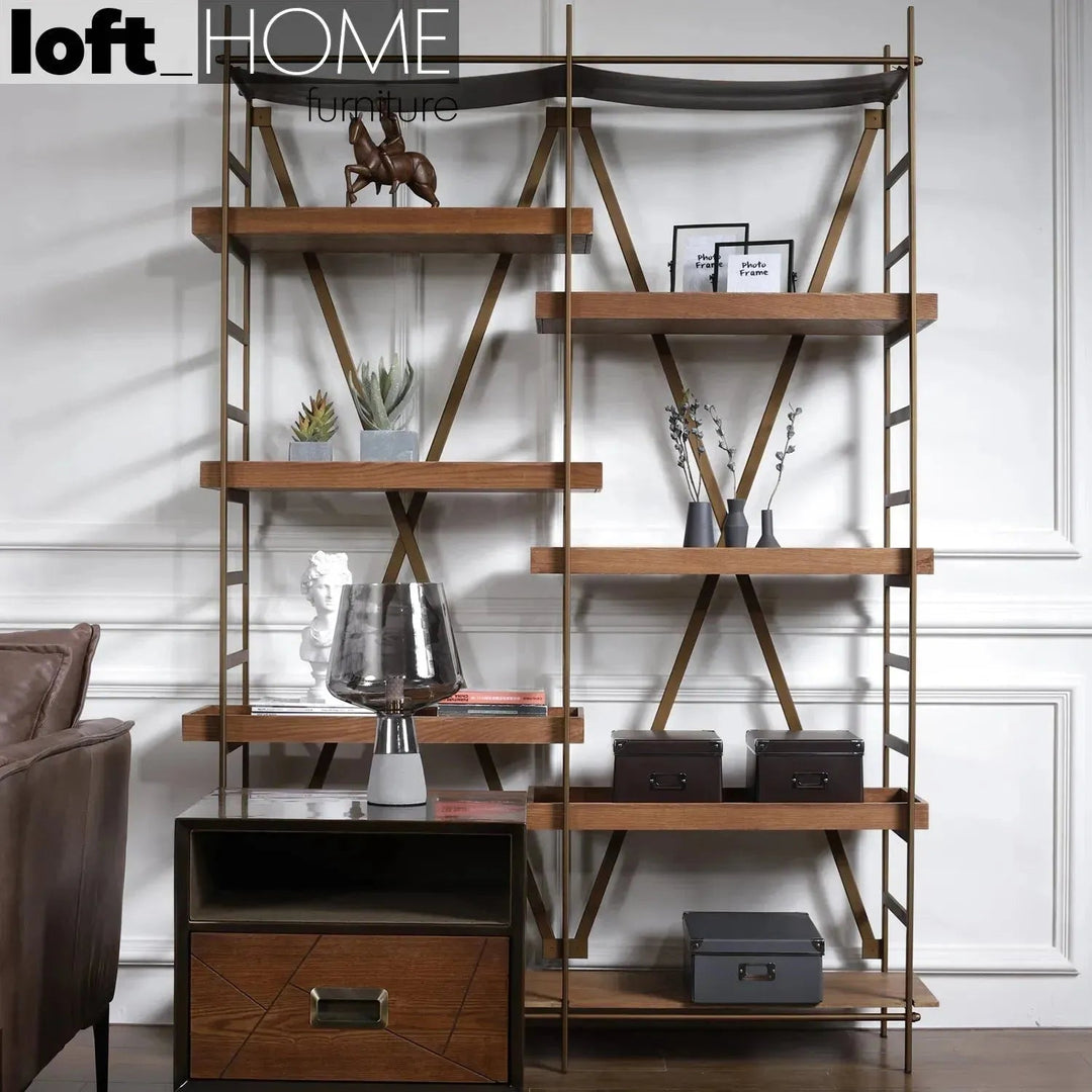 Industrial Wooden Display Shelf LAWN