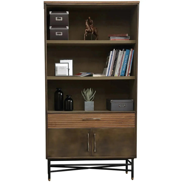 Vintage Wooden Bookshelf VINTAGE BRASS