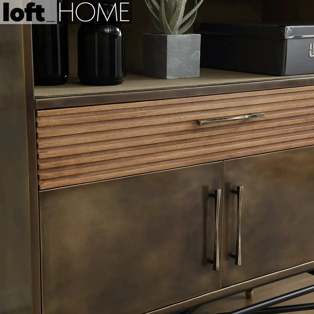 Vintage Wooden Bookshelf VINTAGE BRASS