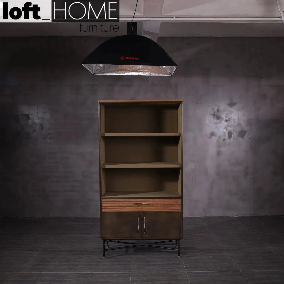 Vintage Wooden Bookshelf VINTAGE BRASS