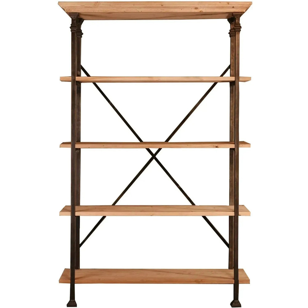 Vintage wood display shelf vintage in white background.