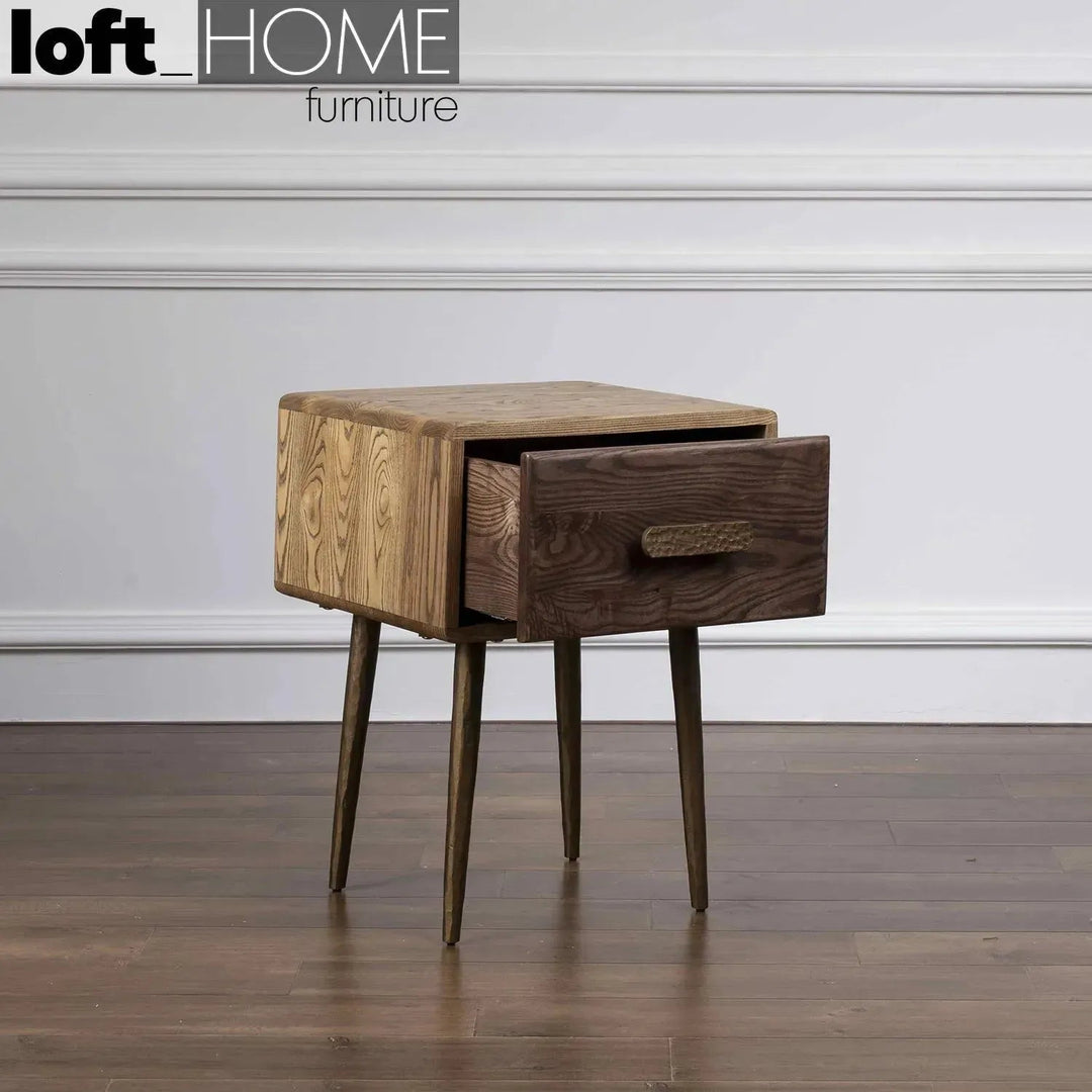 Vintage Wooden Side Table HAMMER BRASS