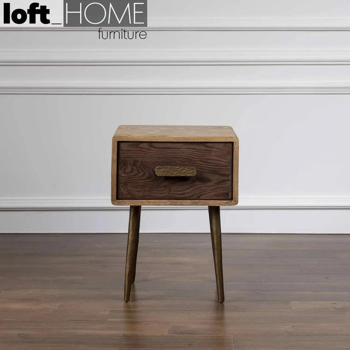 Vintage Wooden Side Table HAMMER BRASS