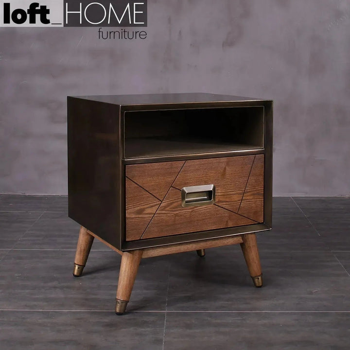 Vintage Wooden Side Table VINTAGE BRASS