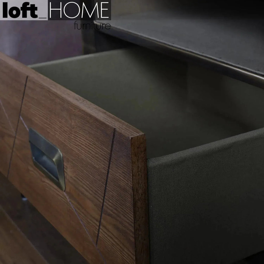 Vintage Wooden Side Table VINTAGE BRASS