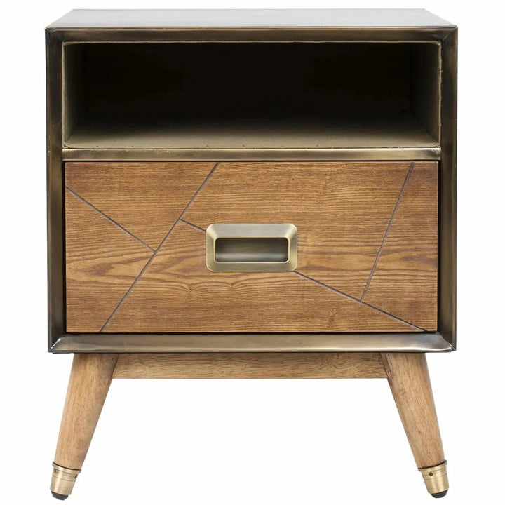 Vintage Wooden Side Table VINTAGE BRASS