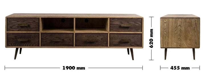 Vintage Wooden TV Console HAMMER BRASS