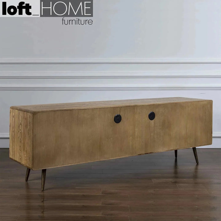 Vintage Wooden TV Console HAMMER BRASS