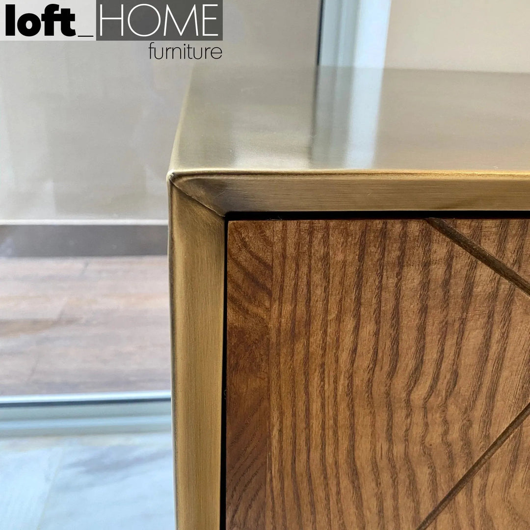 Vintage Wooden TV Console VINTAGE BRASS