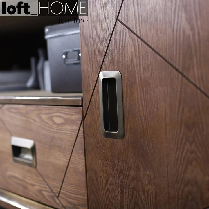 Vintage Wooden TV Console VINTAGE BRASS