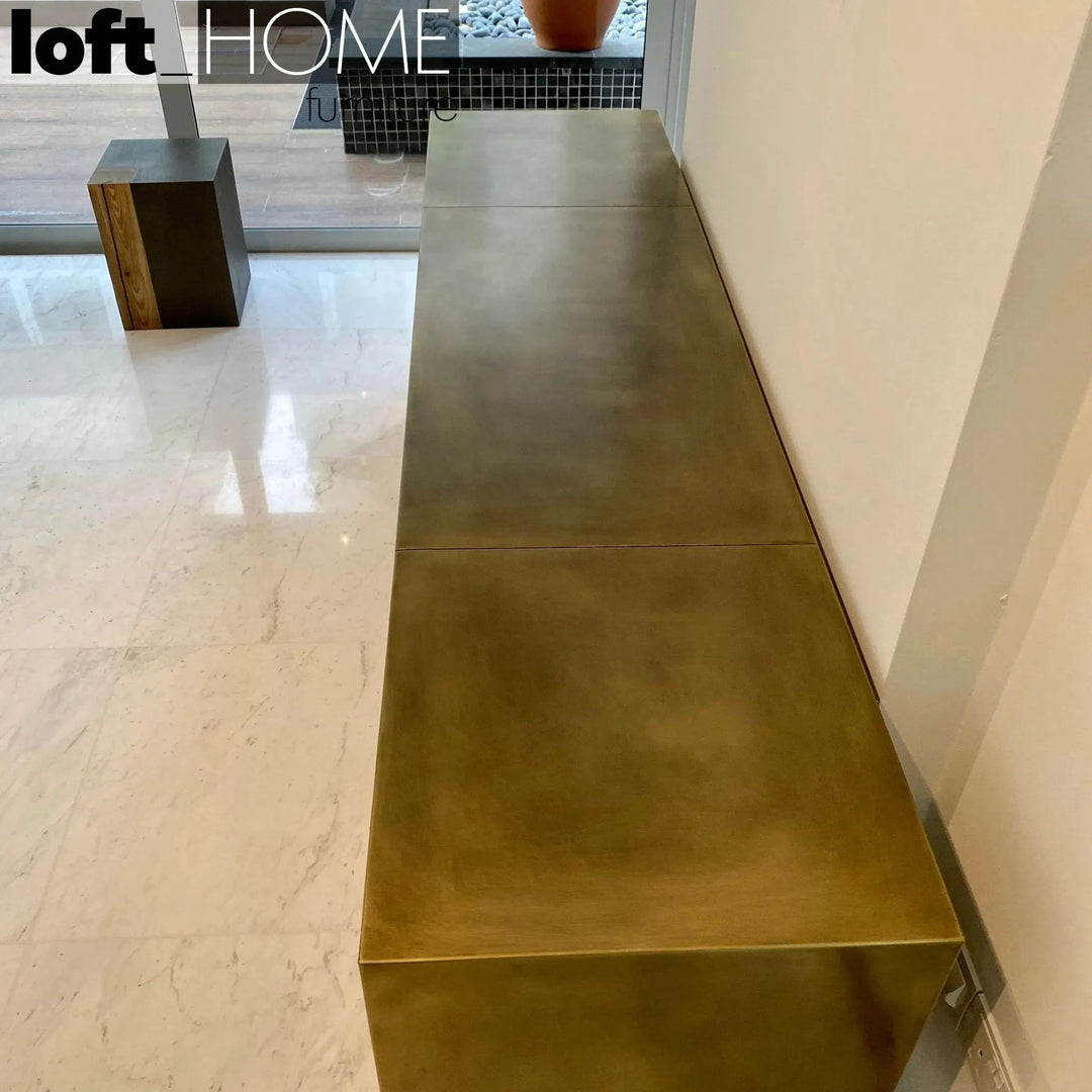 Vintage Wooden TV Console VINTAGE BRASS