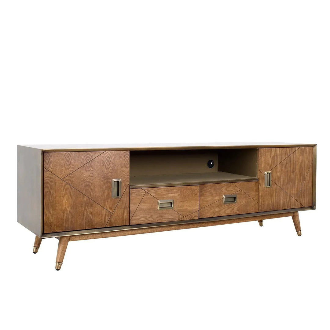 Vintage Wooden TV Console VINTAGE BRASS