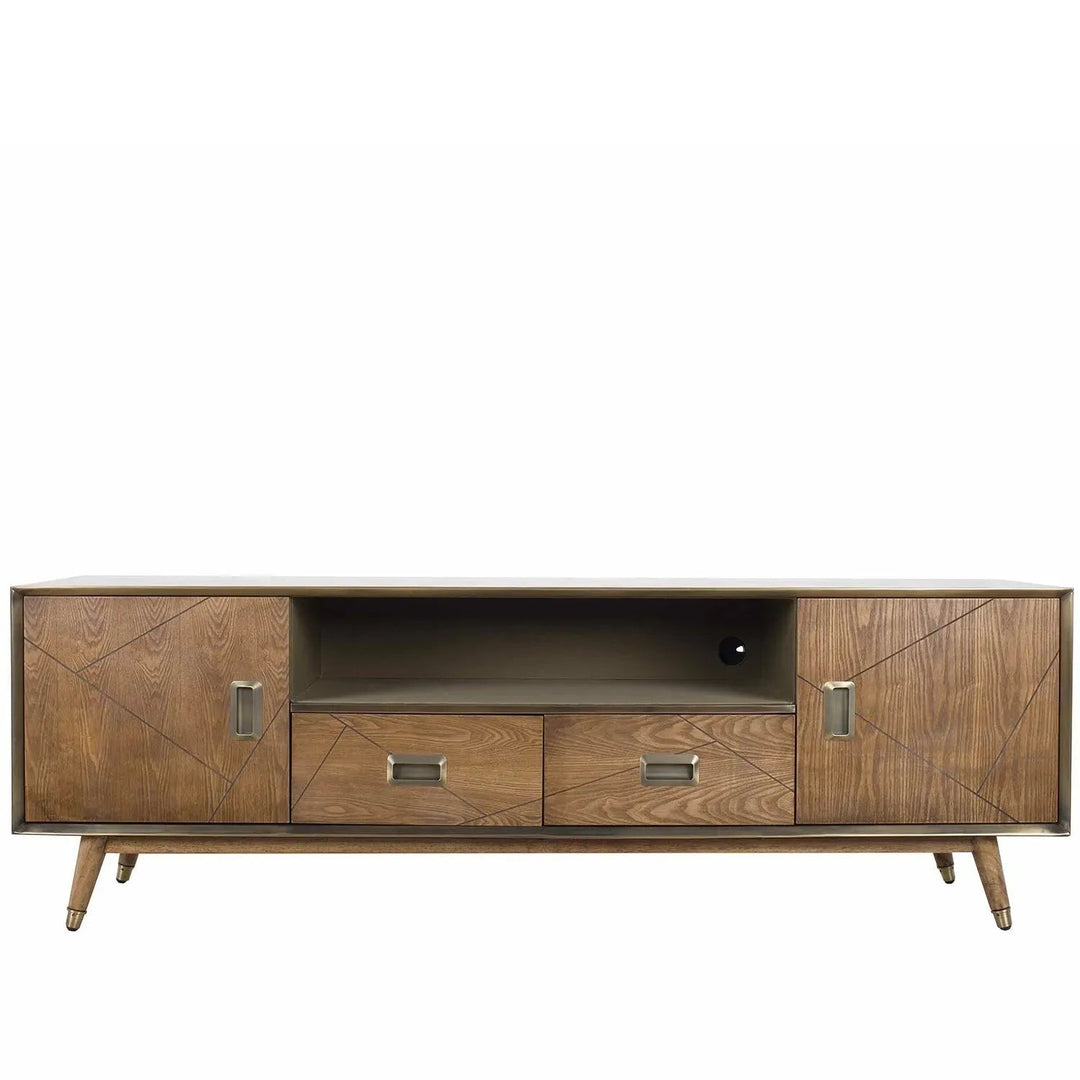 Vintage Wooden TV Console VINTAGE BRASS