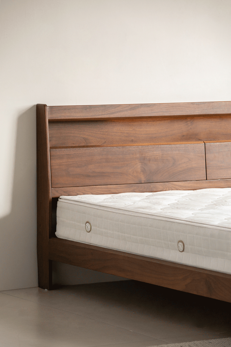 Japandi Walnut Wood Bed ACCOMPANY LIGHT More Details and Instruction_10