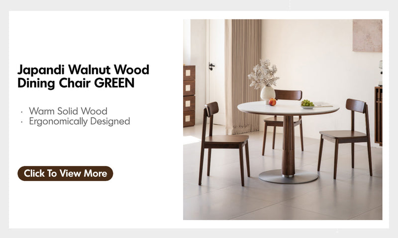 Japandi Walnut Wood Sintered Stone Round Dining Table GREY More Details and Instruction_5