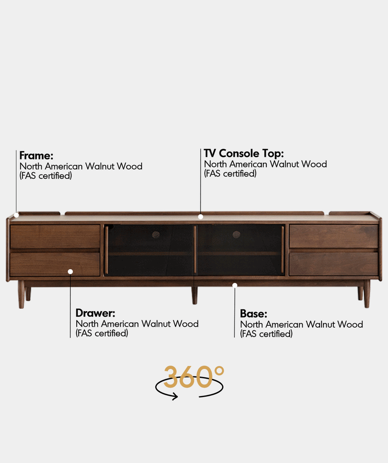 Japandi Walnut Wood TV Console VISTA More Details and Instruction_2