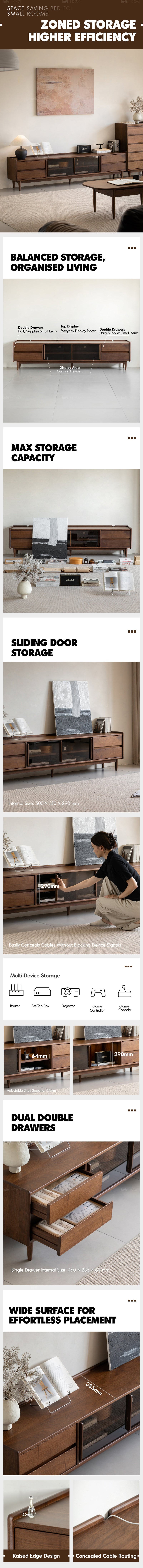 Japandi Walnut Wood TV Console VISTA More Details and Instruction_4
