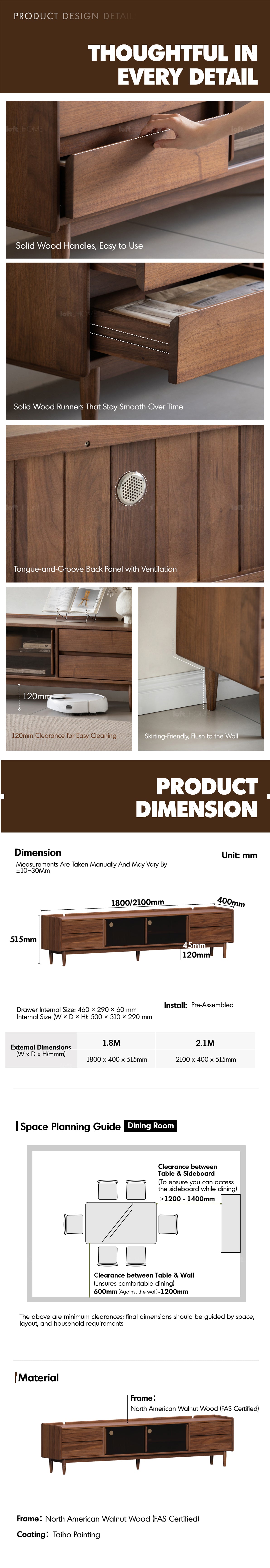 Japandi Walnut Wood TV Console VISTA More Details and Instruction_6