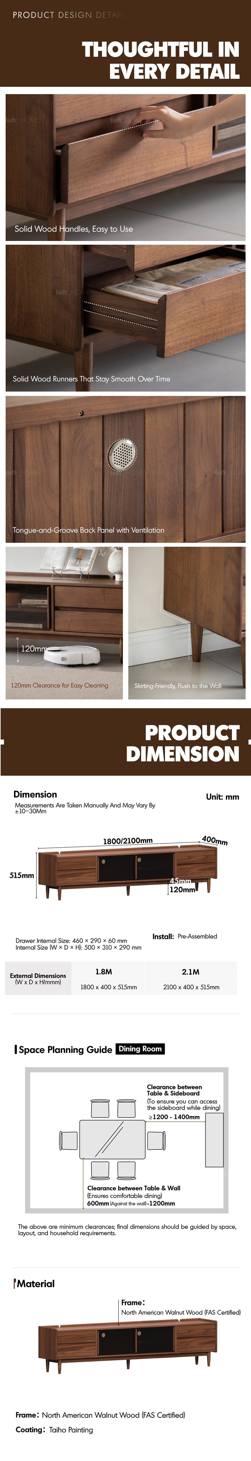 Japandi Walnut Wood TV Console VISTA More Details and Instruction_6